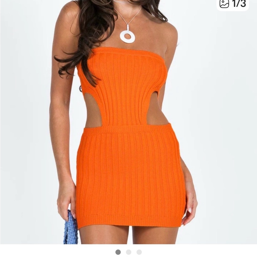 Princess Polly Vibrant Orange Strapless Dress